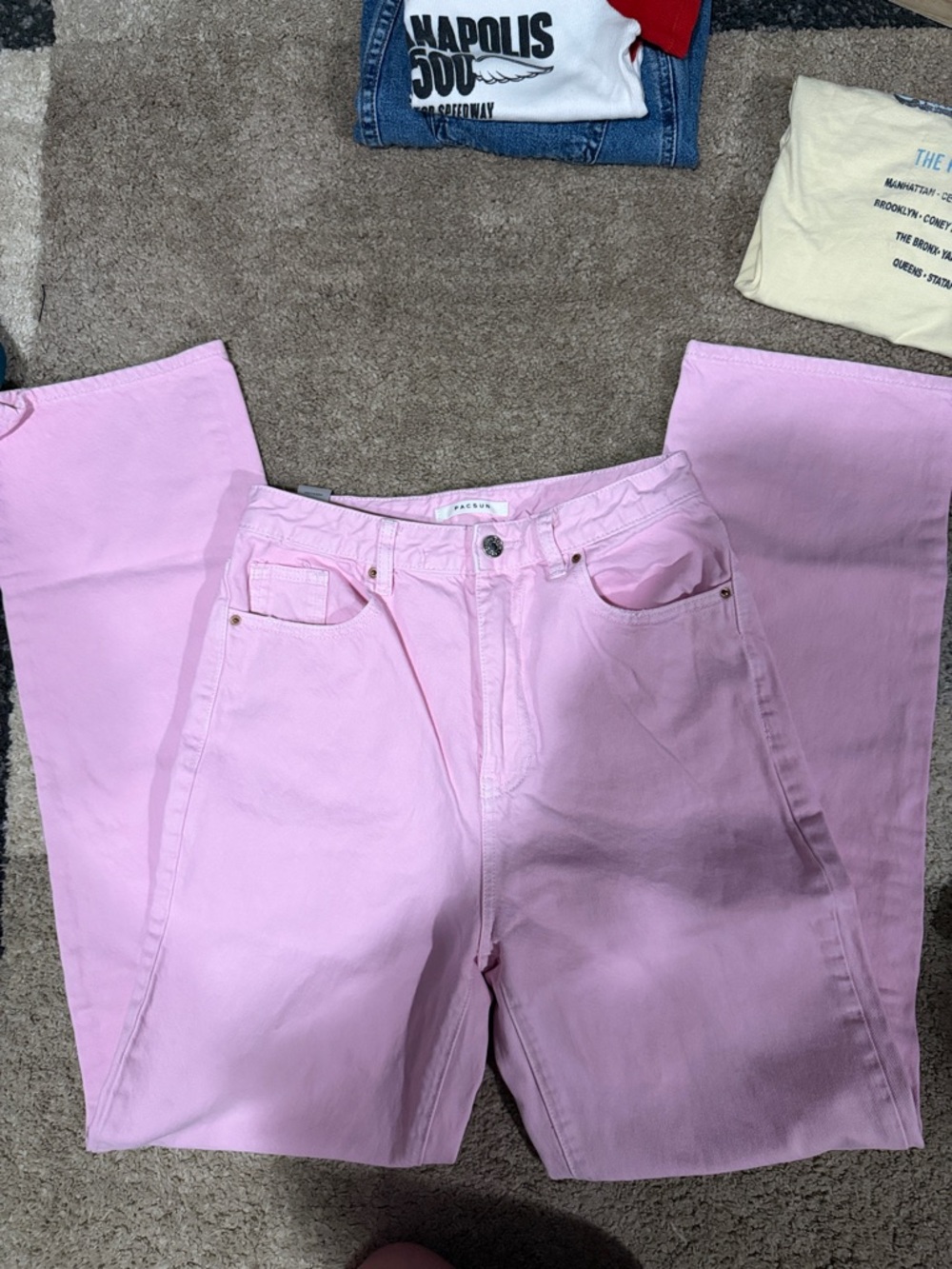 PacSun Pastel Pink Straight-Leg Jeans